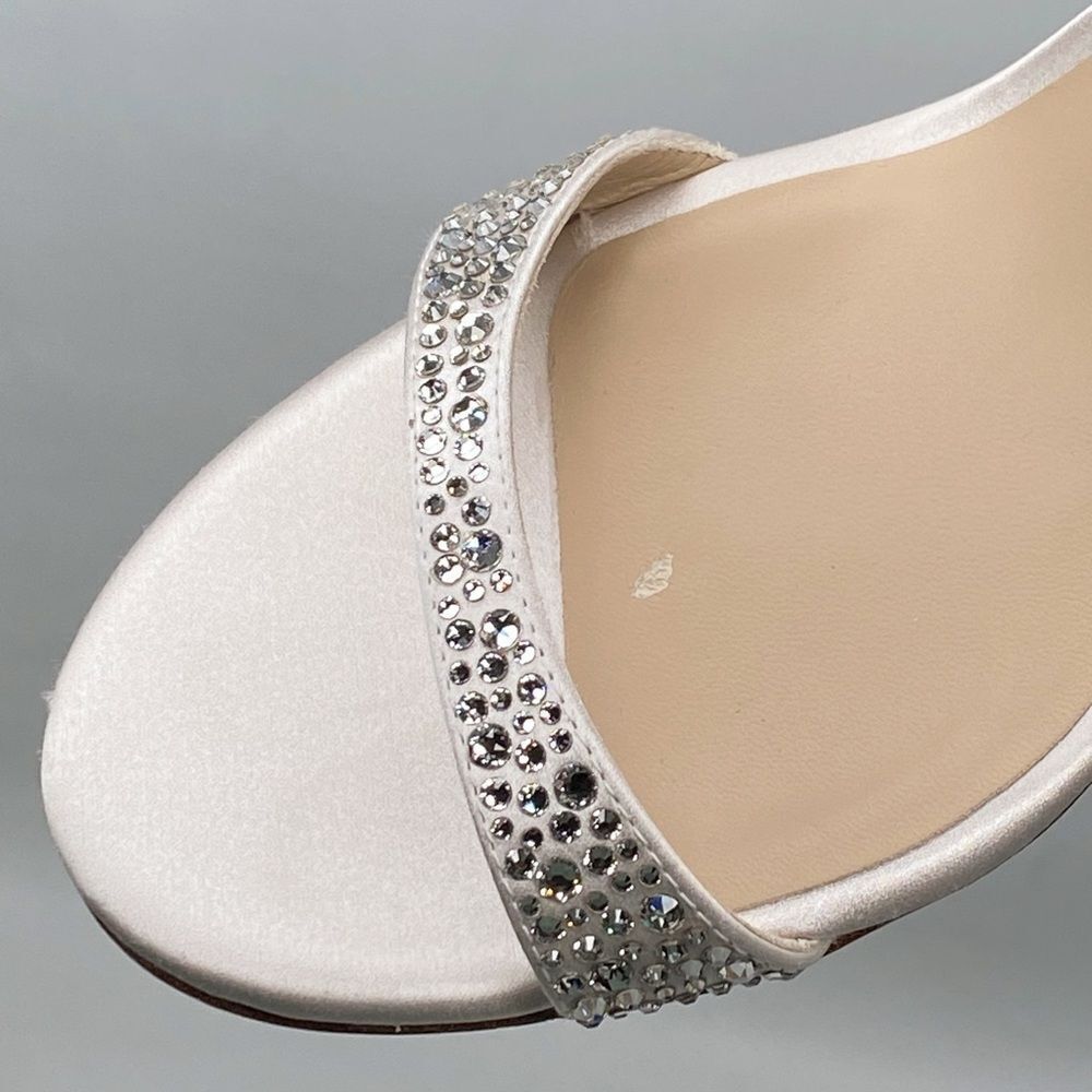 Stuart Weitzman Nudist Shine Block 75 Crystal Embellished Sandal size 8.5 - Picture 8 of 15